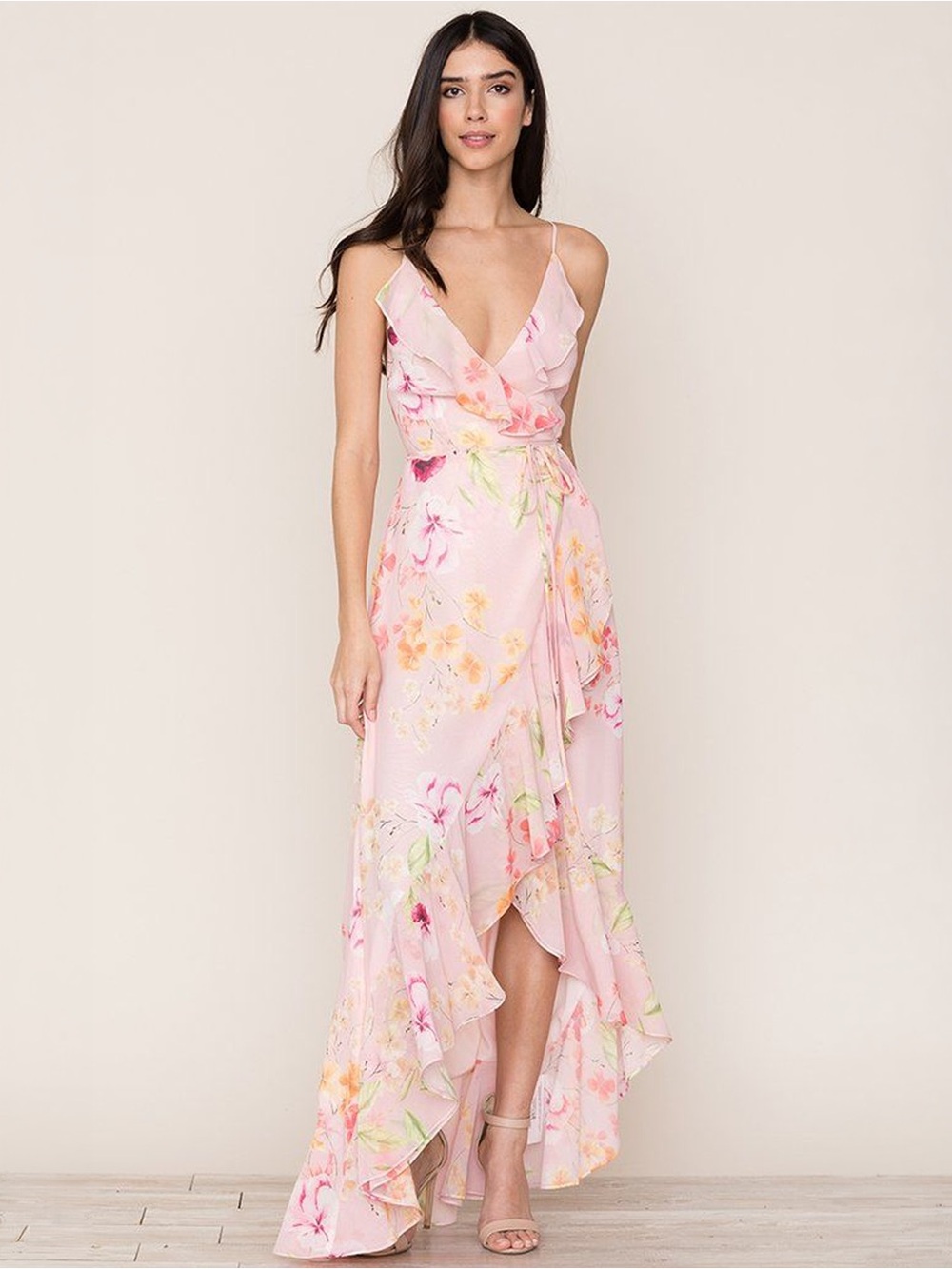Yumi Kim - Floral Meadow Wrap Maxi Dress - Floral Pink